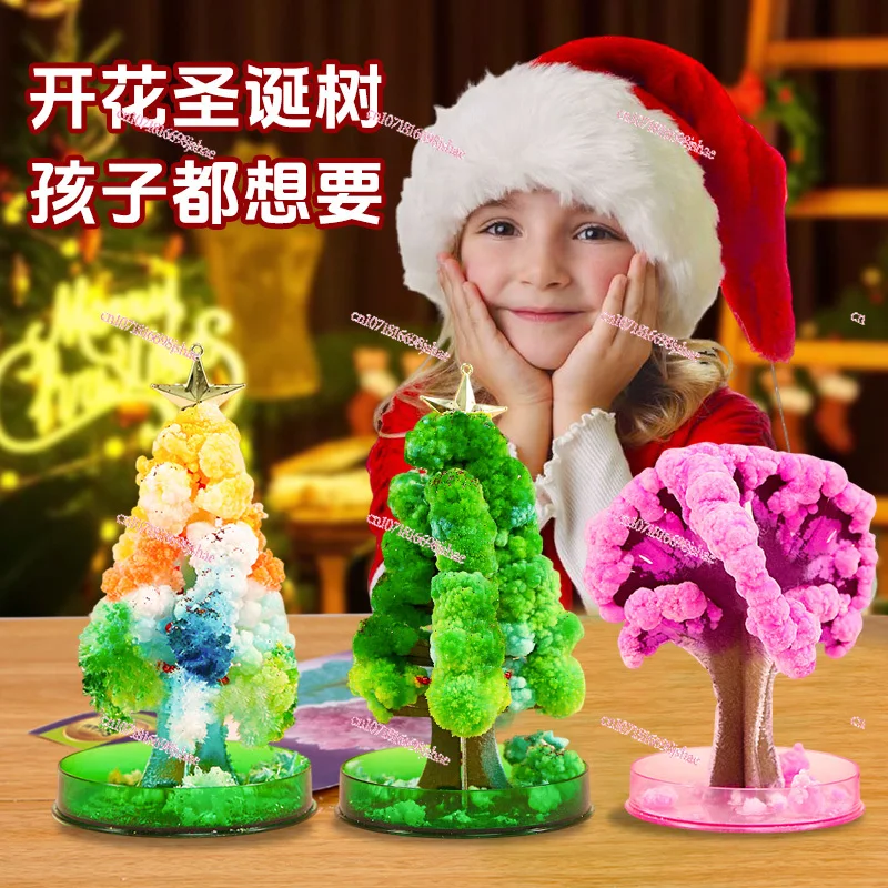 Magic Christmas Tree Flowering Paper Tree DIY Material Pack Watering Crystal 2024 New Christmas Children's Small Gift