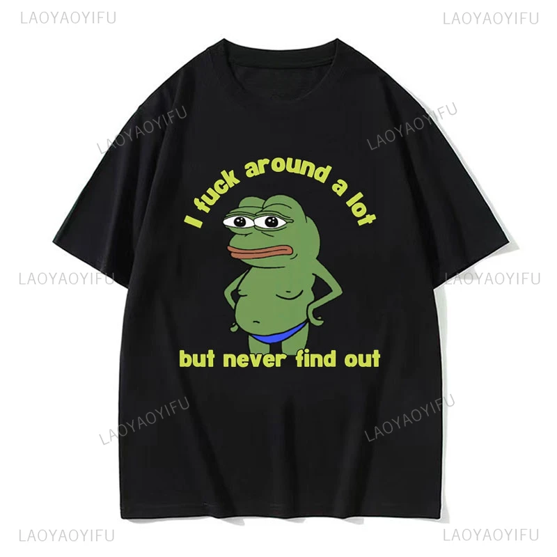 Funny Pepe The Frog Meme Graphic 100% Cotton Men's Clothing Women Harajuku Retro T Shirts Casual Unisex Short Sleeve Y2k Top