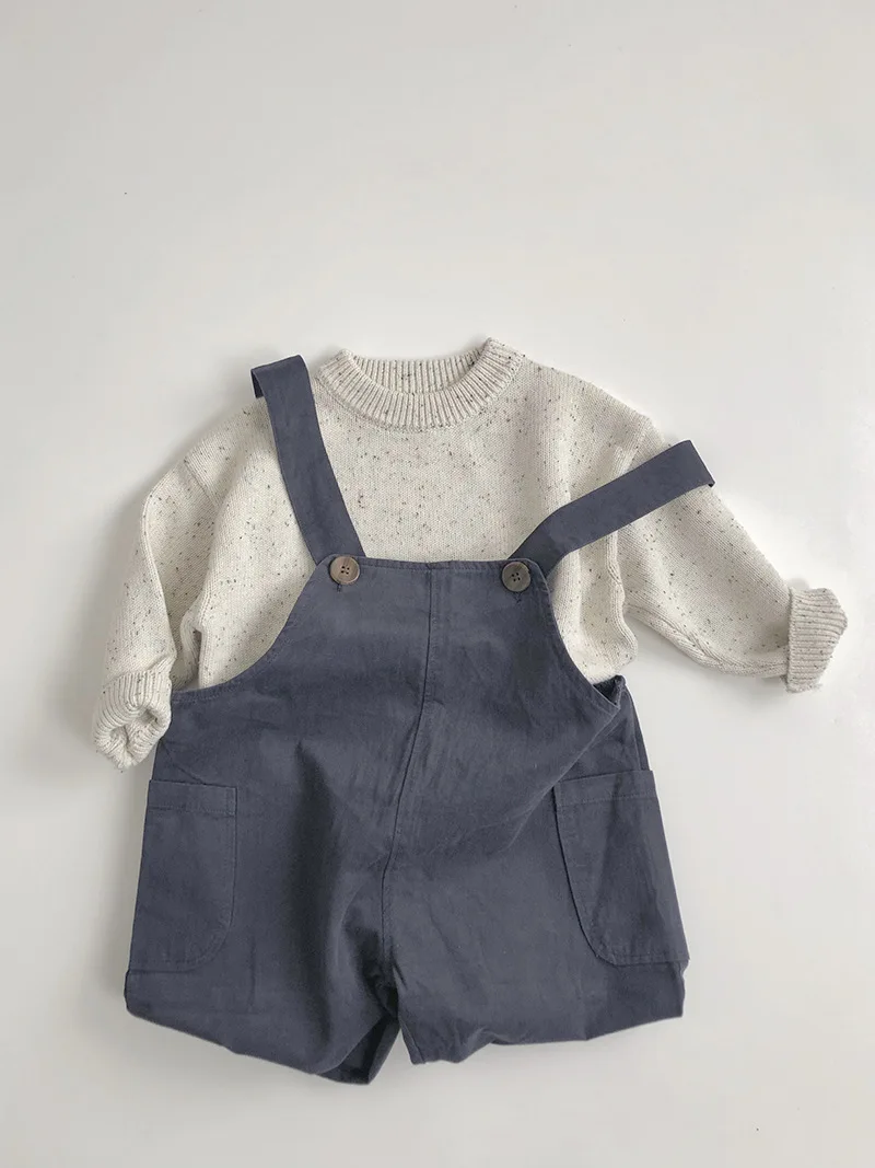 MILANCEL sweter dziecięcy w stylu koreańskim 1-6Y jesień nowy chłopięcy luźna dzianina dziewczęca baza sweter z okrągłym dekoltem odzież dziecięca