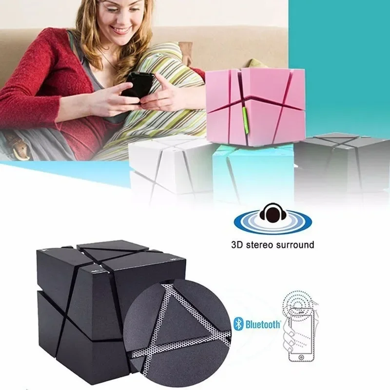 Subwoofer radio Altoparlante Bluetooth Scheda audio Soundbox HIFI portatile LED Cube Stereo Mini Super SoundBox Supporta schede FM TF