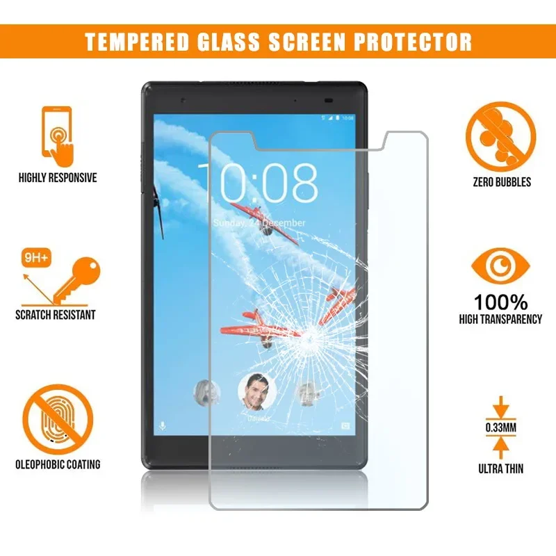 

Screen Protector for Lenovo Tab 4 8 Plus Tablet Tempered Glass 9H Premium Scratch Resistant Anti-fingerprint Film Guard Cover