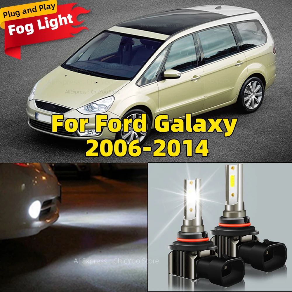 6000K Led Car Fog Bulbs 15000LM Fog Lamp Plug and Play For Ford Galaxy 2006 2007 2008 2009 2010 2011 2012 2013 2014