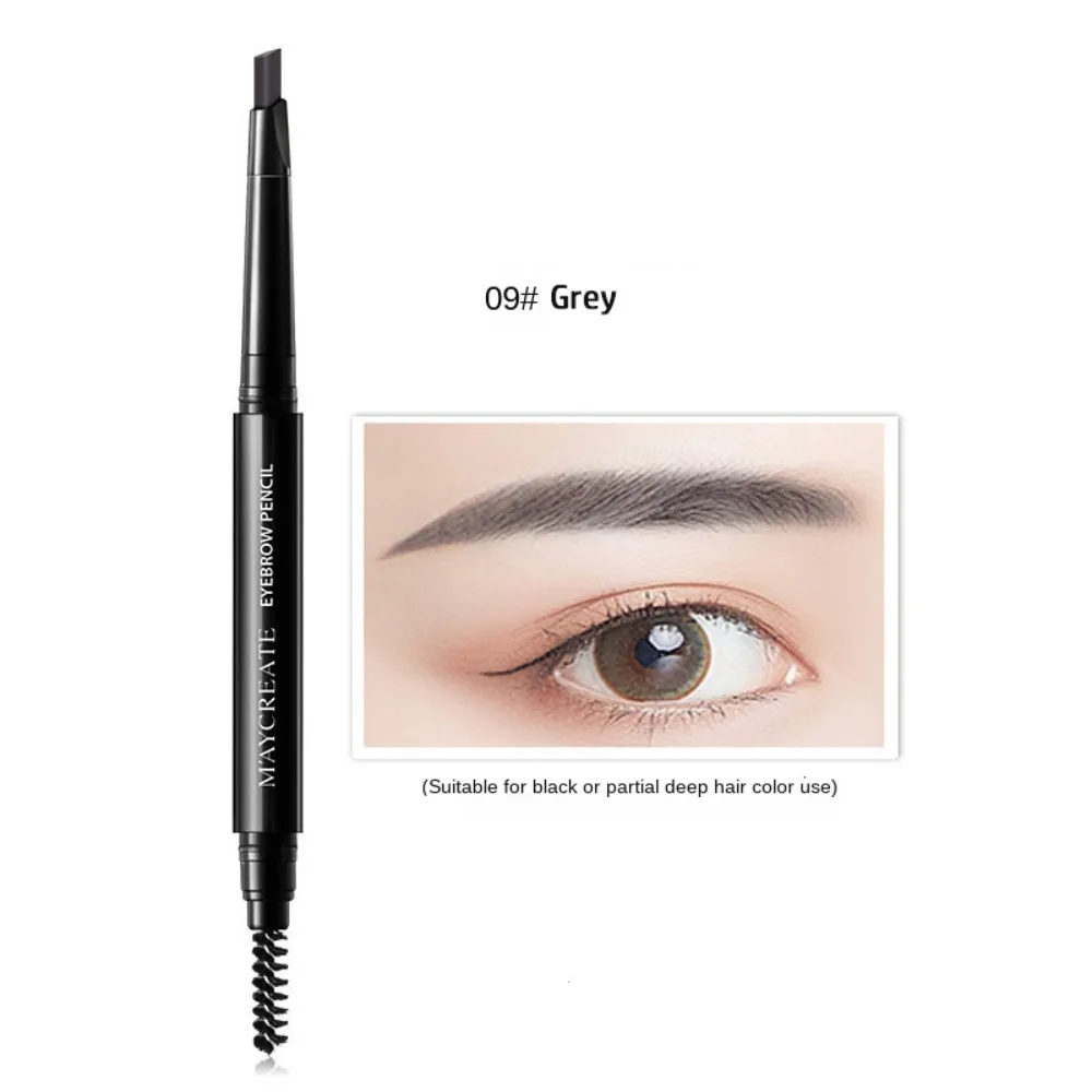 New 6 Colors Eyebrow Pencil 2-in-1 Rotating Double Head Eyebrow Pen Waterproof Natural Eye Make Tool Eyes Makeup