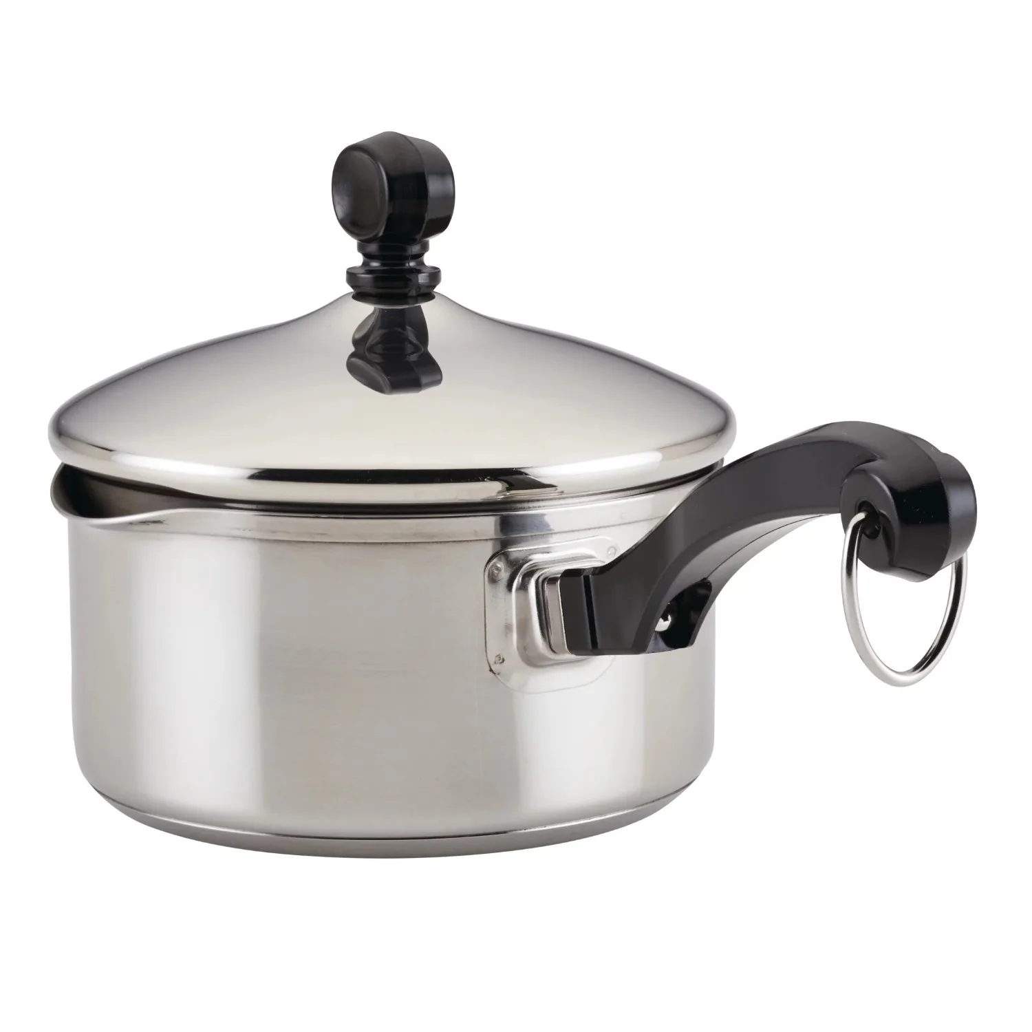 

Cookware Milk Pot,Classic Stainless Steel Straining Saucepan with Lid, 1-Quart, Silver