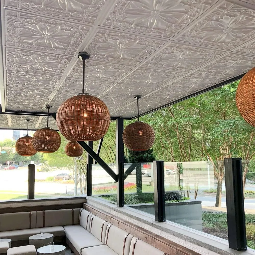 数時間でプレーンから美しいへ DCT10 ミラン PVC 2フィート x 2フィート レイインまたは接着式天井タイル（カバー/40平方フィート）、グラファイトゴールド、10枚入り