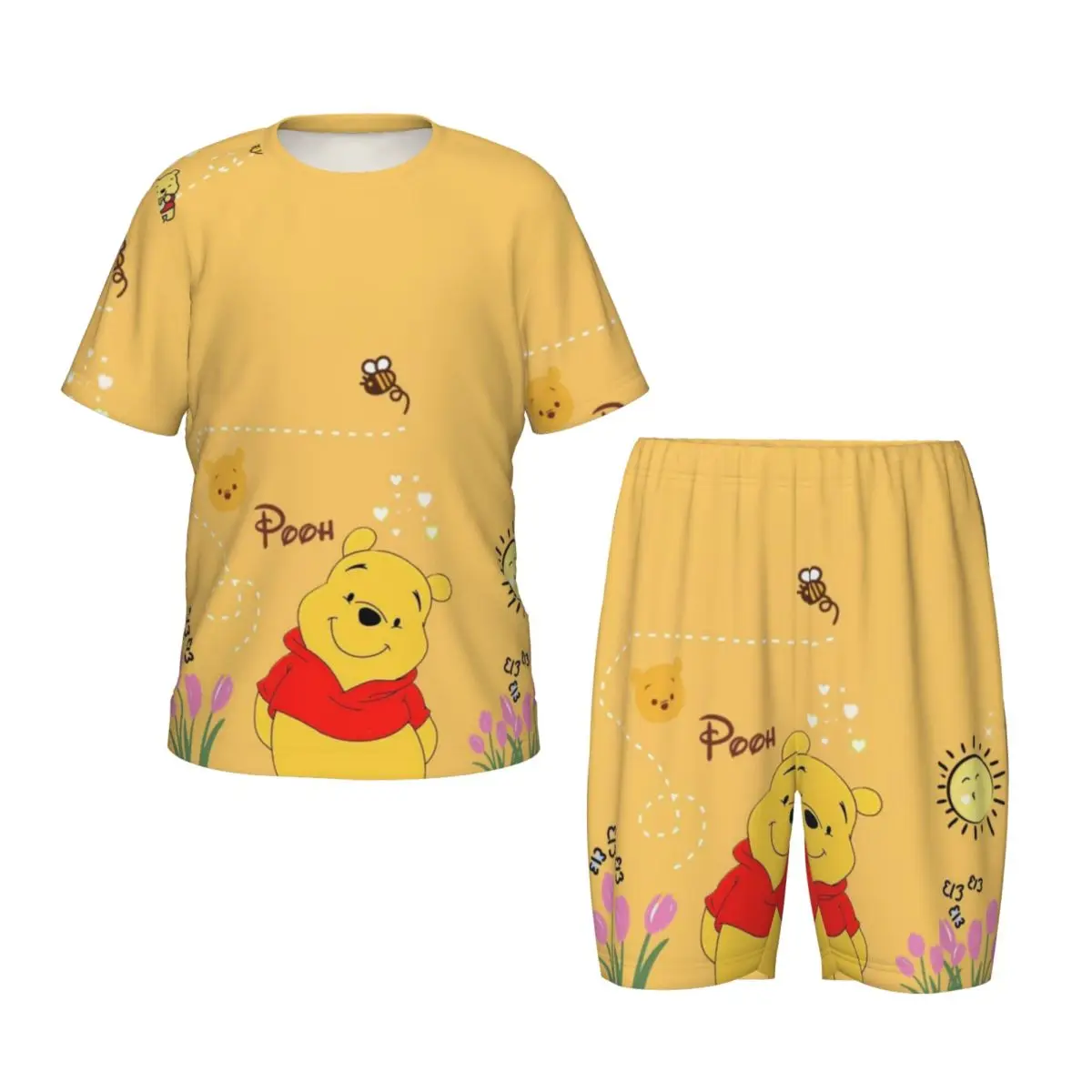 Pooh Bear New Summer Plus Size 4XL Pajamas Set for boys girls Nightwear