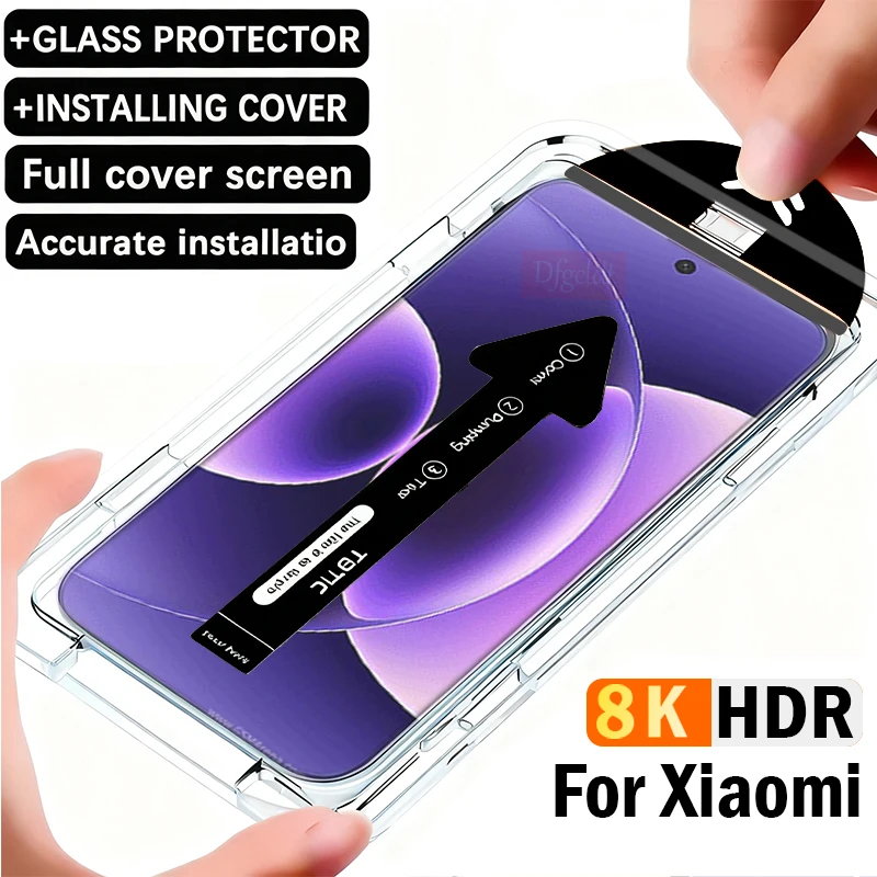 

Закаленное стекло 8K без пыли для Xiaomi 17 Pro Max, защитная пленка для экрана Mi 17 15 14 13, защитная пленка с полным покрытием