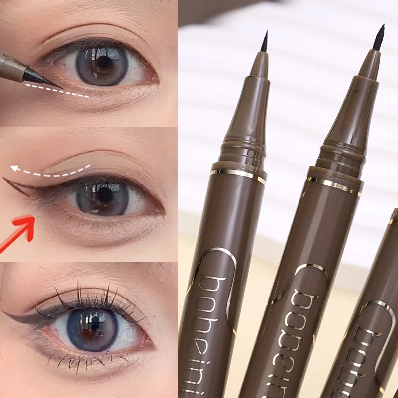 Ultra-thin Waterproof Liquid Eyeliner Pen Matte Smooth Quick Drying Black Brown Lasting Eye Liner Lower Eyelash Makeup Cosmetics