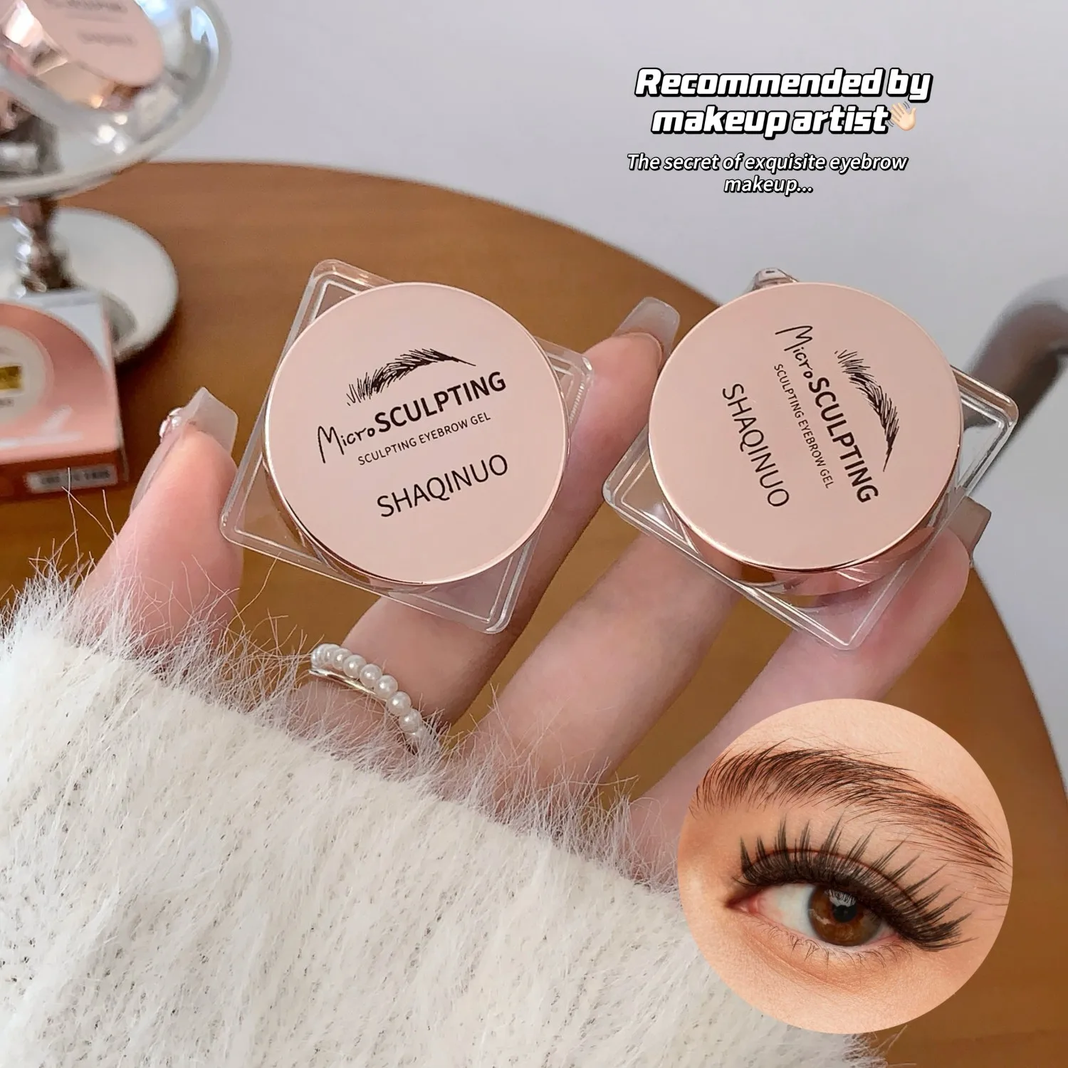 SHAQINUO جل الحواجب ثلاثي الأبعاد شفاف مقاوم للماء سريع الجفاف ذو مظهر طبيعي صابون الحواجب طويل الأمد لتصفيف الحواجب #2
