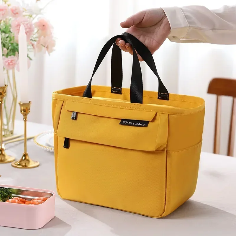 Insulated Bento Lunch Box Thermal Bag Large Capacity Food Zipper Storage Bags Container for Women Cooler Travel Picnic Handbags