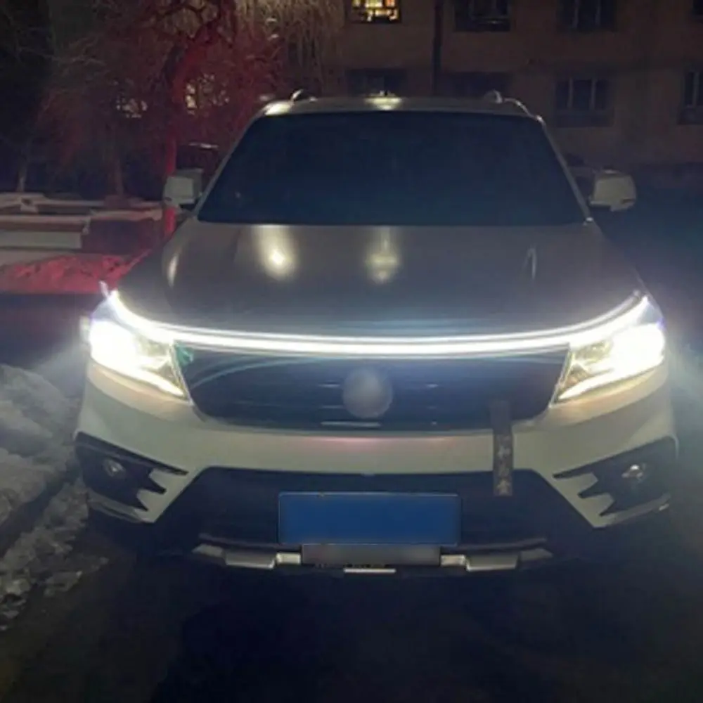 

Waterproof Dynamic Meteor Car Hood Lights Strip Flexible 12V Auto Hood Decorative Lights Bar Cuttable LED Strips Universal