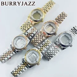 BURRYJAZZ 31mm NH05 NH06 Watch Case Silver Rose Gold Stainless Steel Case With Sapphire Crysta Waterproof