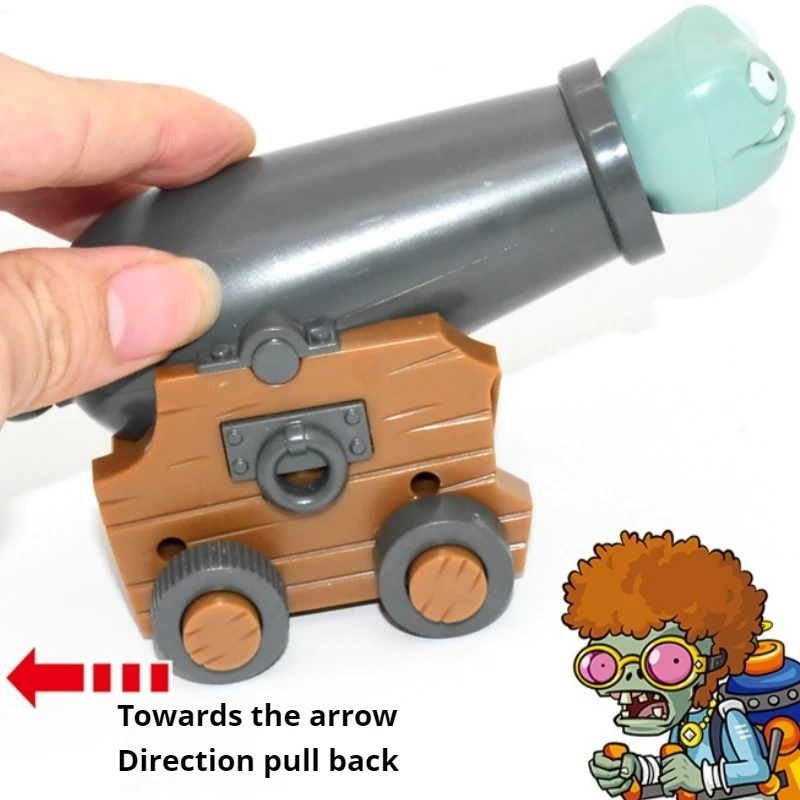 New Plants Vs. Zombies Toy Little Ghost Zombie And Cannon Return Function Vehicle Catapult Doll Toy Children'S Birthday Gifts