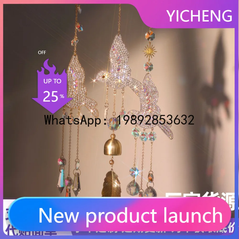 

FL Hummingbird Pendant Home Garden Wind Chime Sun Catcher Crystal Gift Collector Interior Decoration Crystal Wind Chime