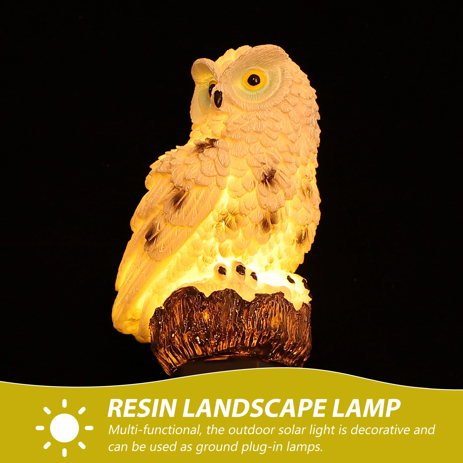 

2pcs Owl Solar Stake Lights Outdoor Garden Resin Pathway LED Lamps Automatic Dusk On Lawn Yard Patio Bird Repellent Garden