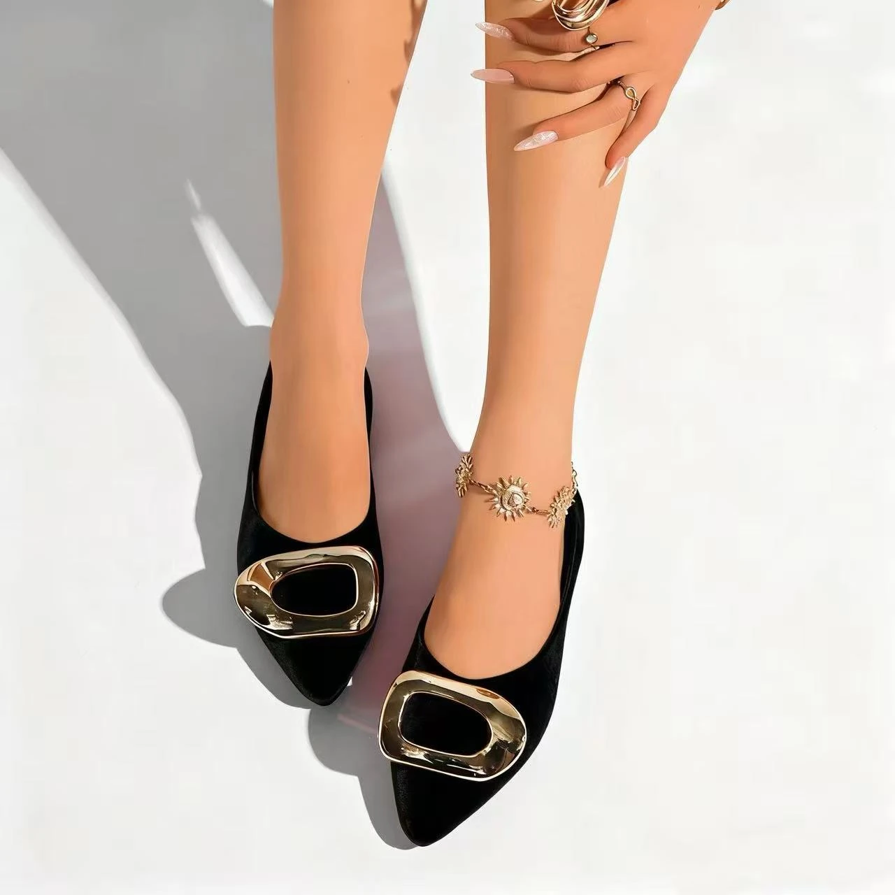 الصيف الجلد المدبوغ النساء أحذية مسطحة أشار تو موضة أحذية رياضية 2025 جديد Slingback مصمم فستان حذاء بدون كعب Zapatos De Mujer #3