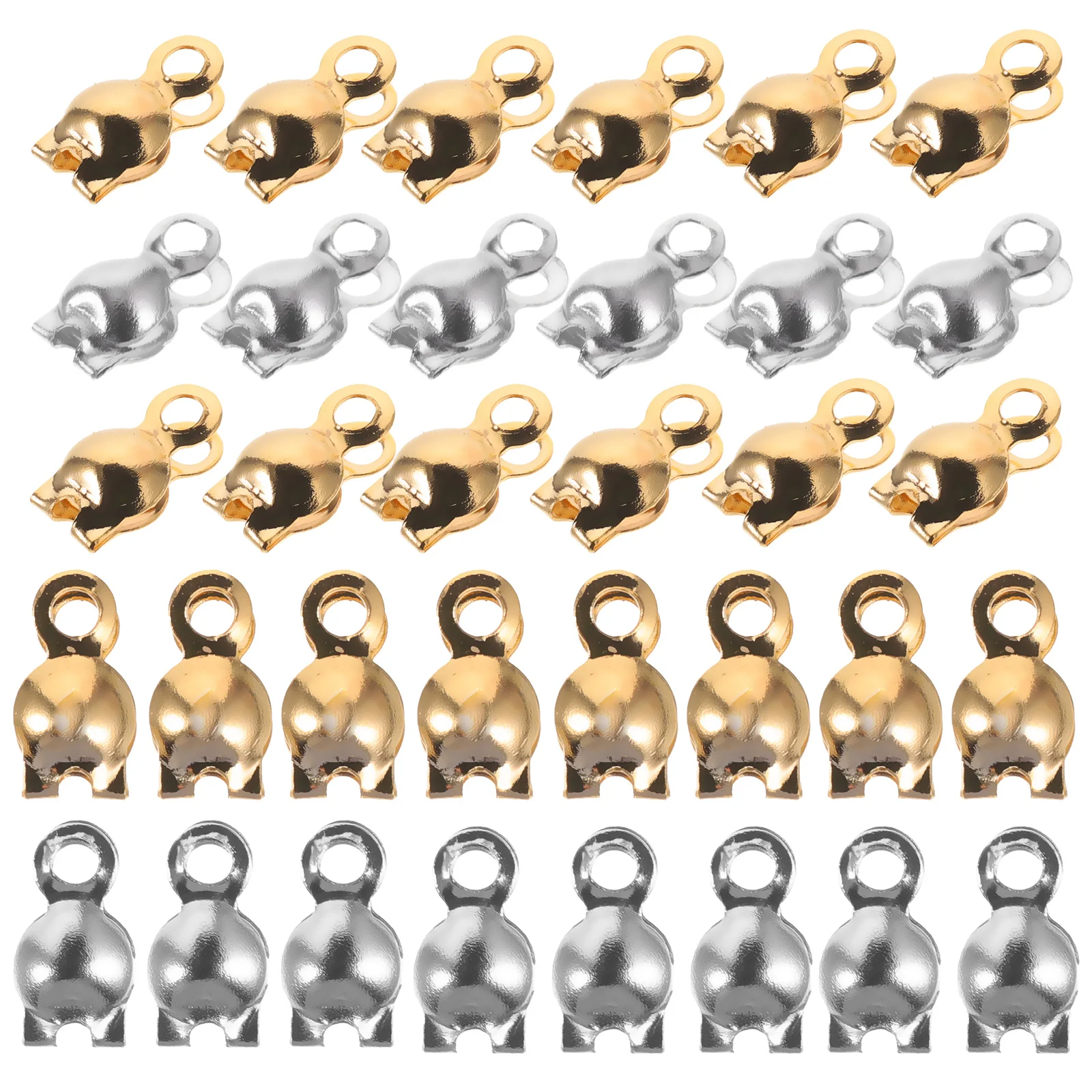 

200Pcs Metal End Buckle Kit Jewelry Making DIY Bracelets Necklaces Clasps Connectors Supplies Knot Covers for Jewelry Making