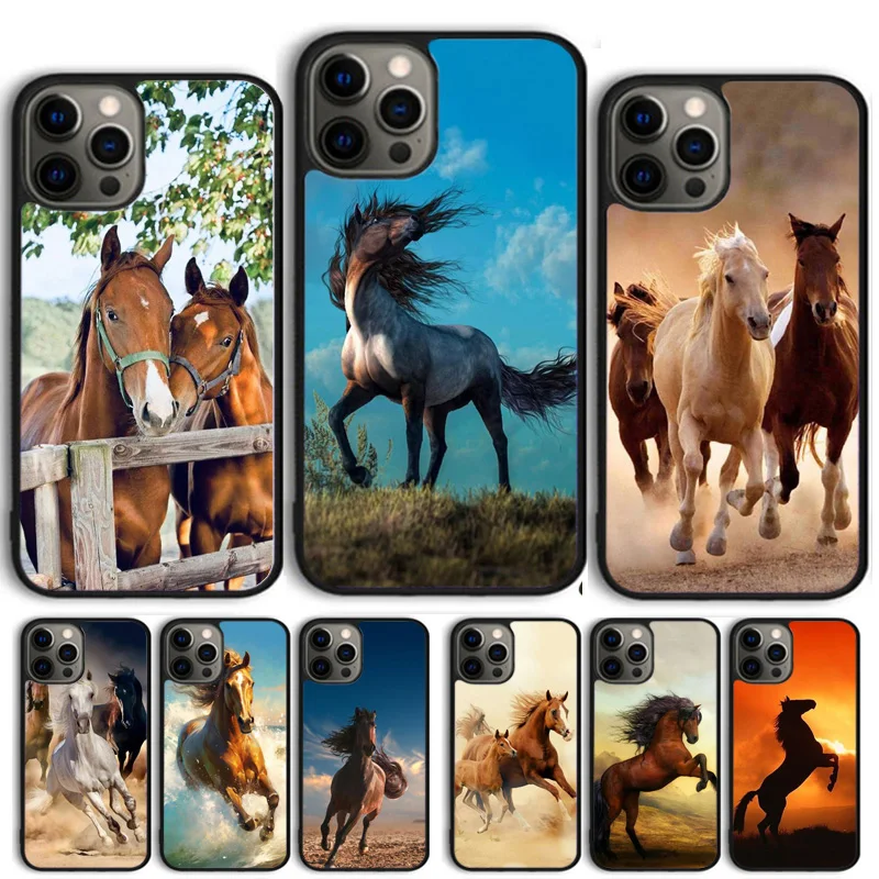 Animal Steed Horse Phone Case Cover For iPhone 15 16 11 13 14 Pro Max 12 mini Plus X XS Max XR Fundas