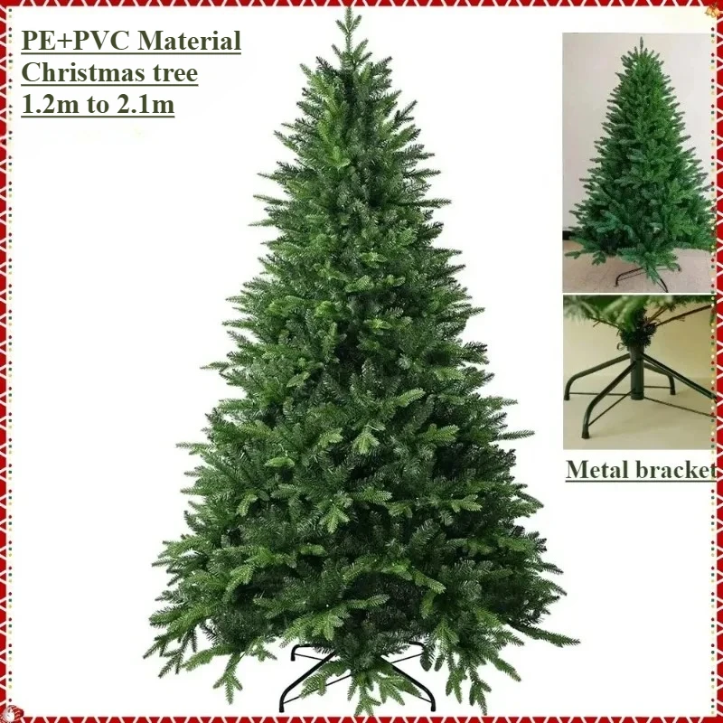 

Artificial Christmas Tree PE&PVC Material Encryption Branch Family Christmas Decoration Green Large Christmas Tree 1.2m to 2.1m