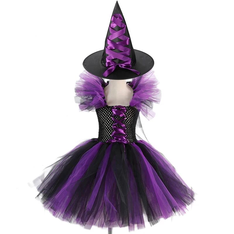 Hexen-Cosplay-Kostüm-Set für Mädchen, Kinder-Halloween-Partykleid, verschiedene Hexen-Outfits für Karneval und Rollenspiele – Detail 17
