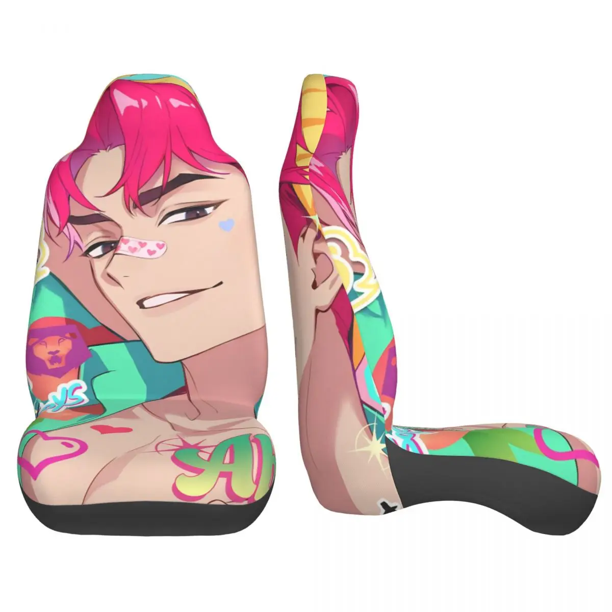 Saja Boys العالمي غطاء مقعد السيارة حامي الملحقات الداخلية السفر KPop شيطان الصيادين الجبهة الخلفية يتدفقون القماش وسادة