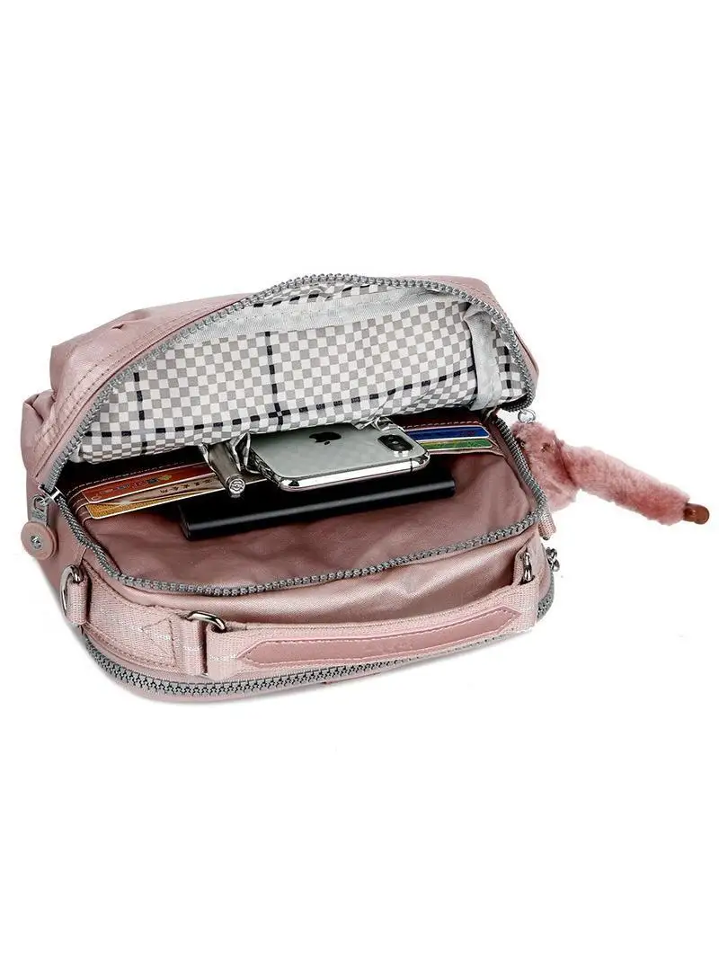 

Vintage Nylon Monkey Convoion oulder Bag Women's Crossbody Handbag Underarm Bag Bla Metal Retro Polyester Fiber