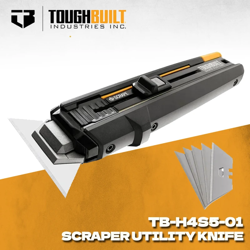 TOUGHBUILT TB-H4S5-01 Scraper Utility Knife with 5 Blades Folding Utility Knife Set Hand Tools