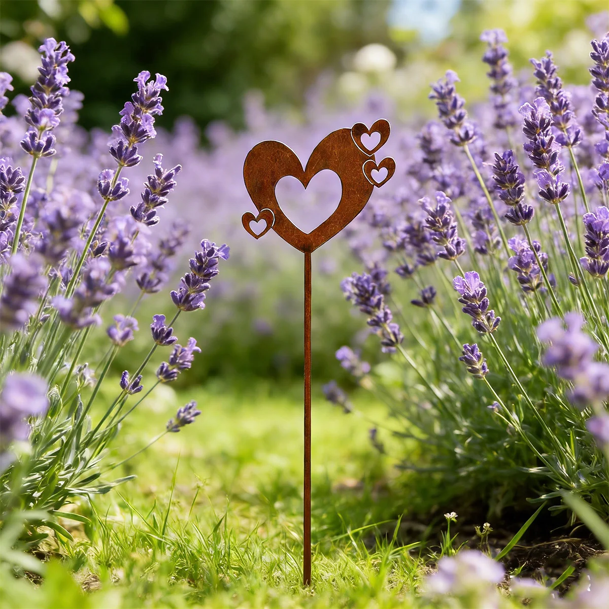 1 Piece Iron Garden Decoration Stake Outdoor Garden Decor Suitable for Patio Lawns Flower Pots Flower Beds Holiday Gift Idea