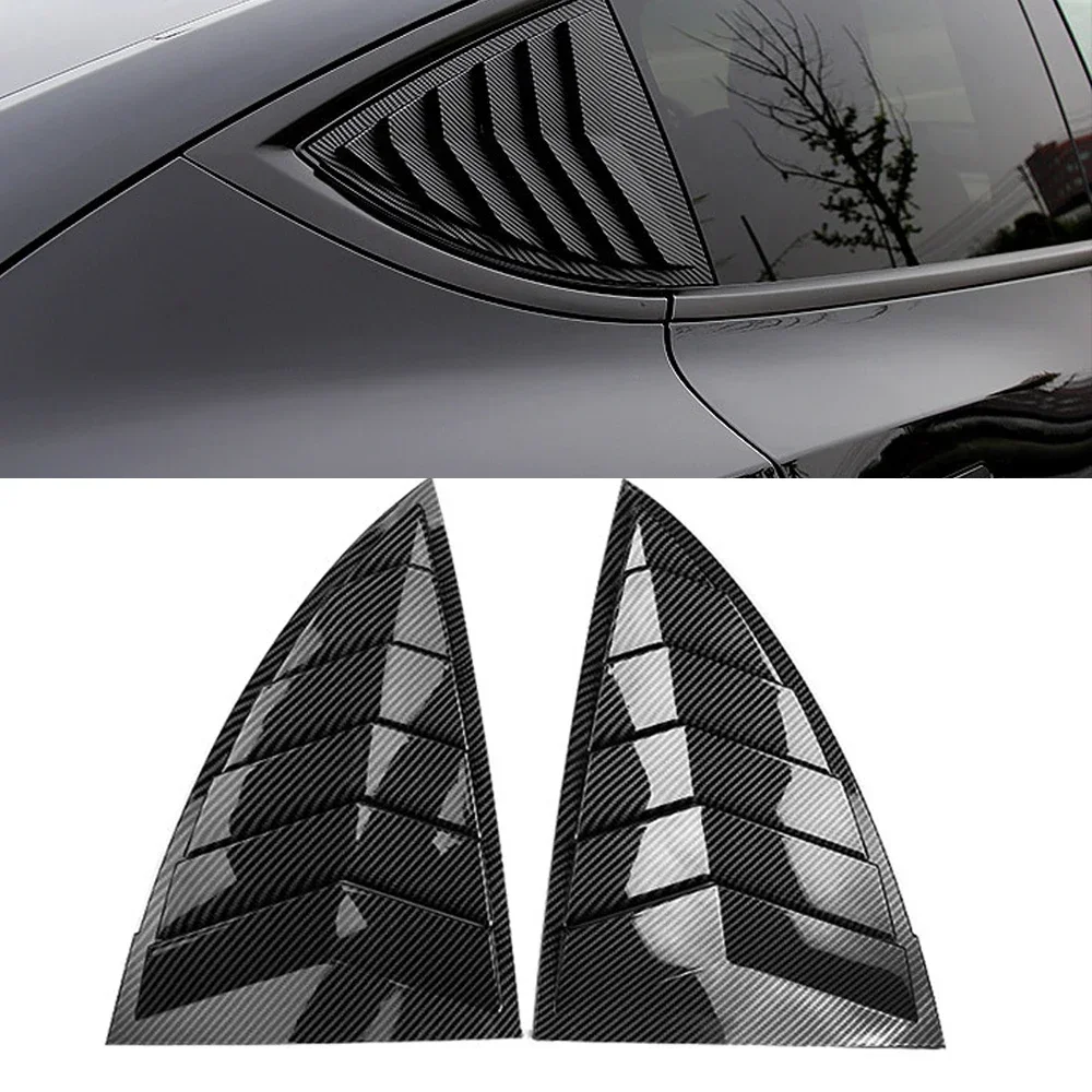 

New! High Quality Car Accessories Exterior Modification Real Carbon Fiber A Pillar Window Triangle Decorative Patch For Tesla Mo