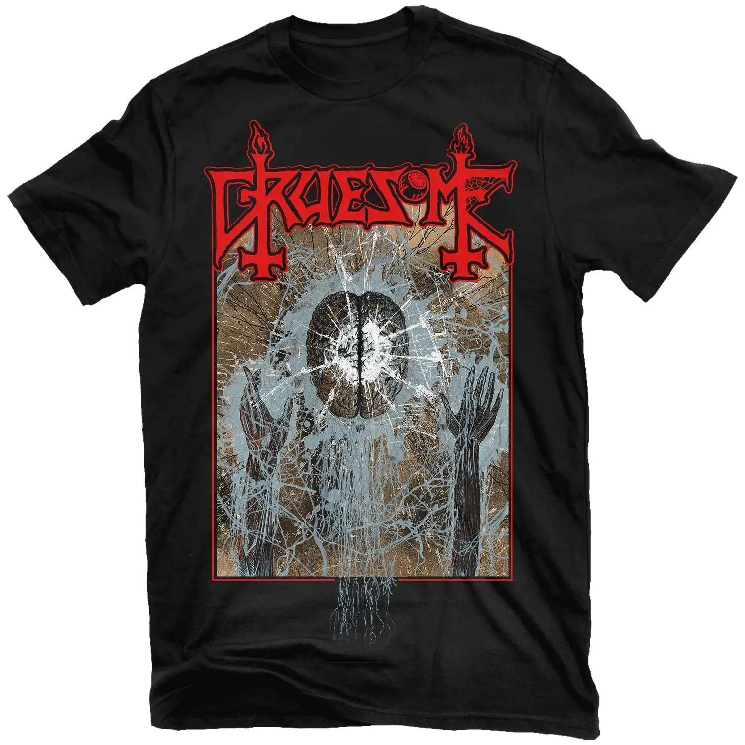 Gruesome Fragments of Psyche Graphic Tee 100% Cotton Round Neck Casual Unisex T-shirt Summer Top