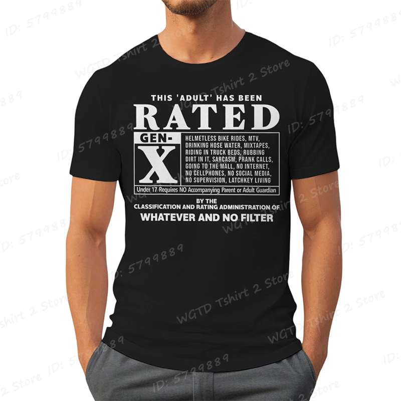 تي شيرت مضحك من الجيل X تم تصنيف هذا 'Bout' تي شيرت مطبوع من Gen X، تي شيرت صيفي كاجوال بأكمام قصيرة، ملابس رجالية