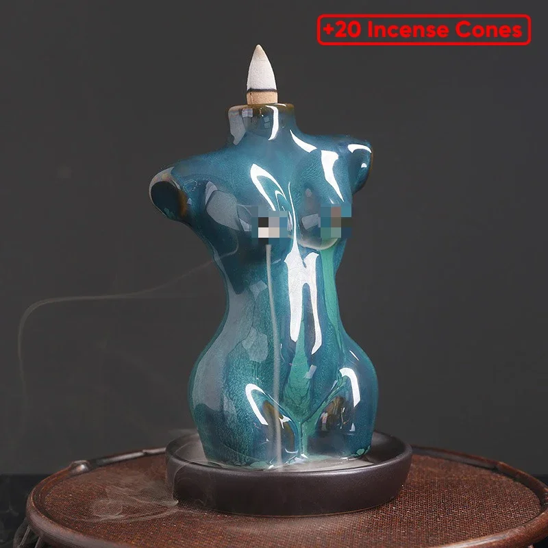 

Ceramic Flowback Incense Stove Artistic Conception Waterfall Decoration Incense Stove Handicrafts Yoga Incense