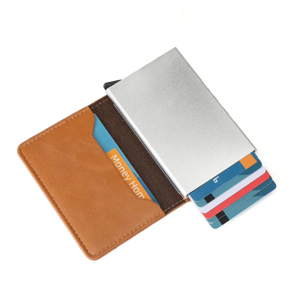 Diebstahlsicherer RFID-Kartenhalter – automatische Pop-Up-Geldbörse aus Kohlefaser für Herren, schlankes schwarzes Ausweis-/Kreditkartenetui mit sicherem Stauraum