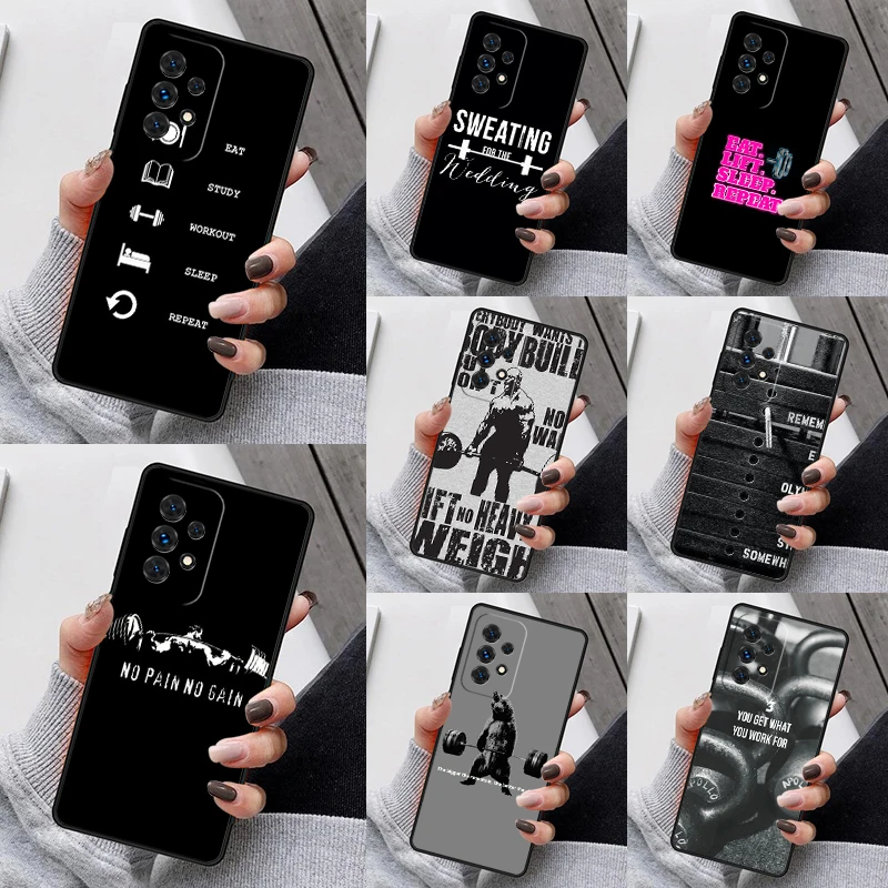 Bodybuilding Gym Fitness Handyhülle für Samsung Galaxy S25 S23 S30 S8 S21 S20 FE S24 S22 Note 10 20 S8 Plus Lite Ultra