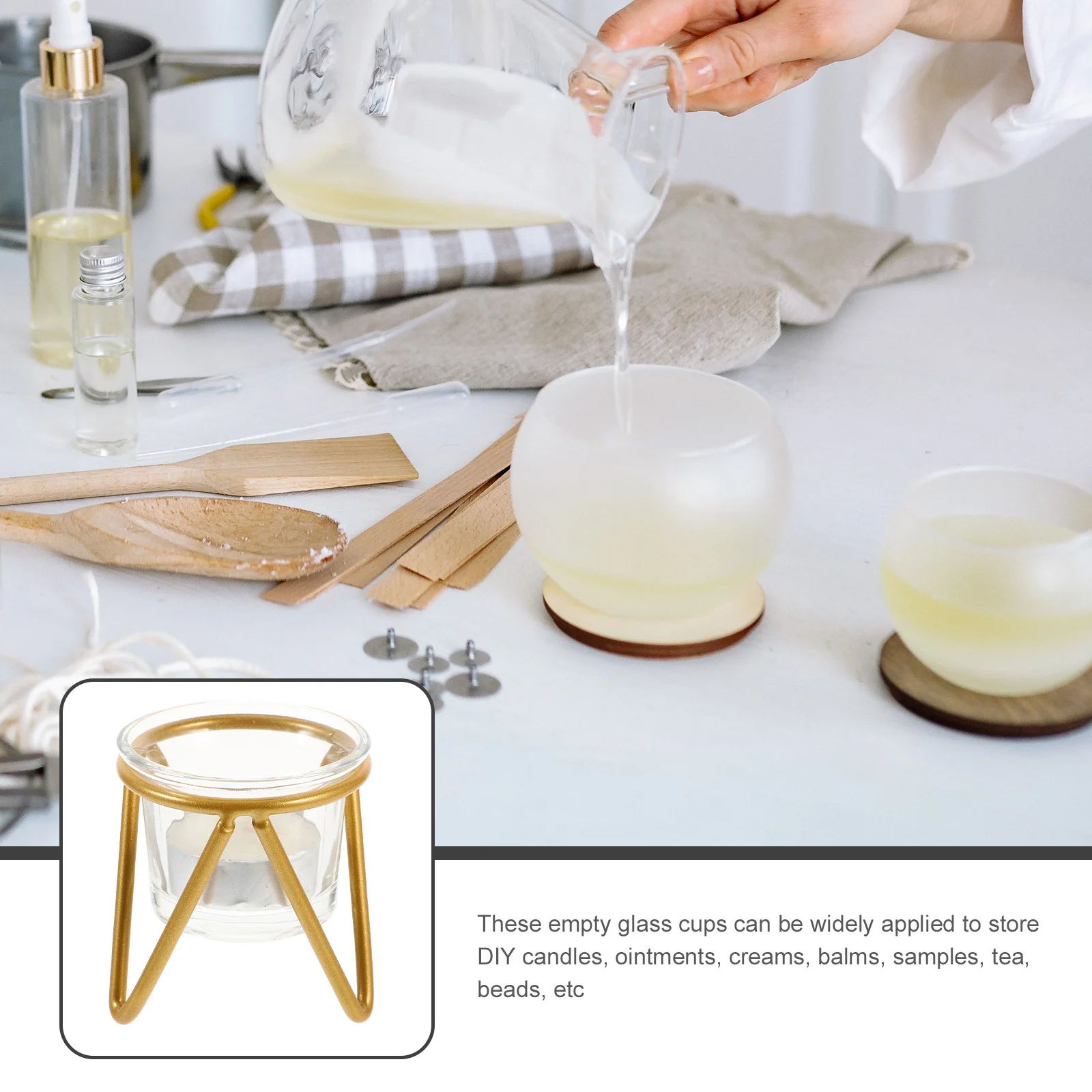 

2Sets Iron Art Holders Simple Geometric Design for Home Wedding Decor Photography Props Glass Votive Holders