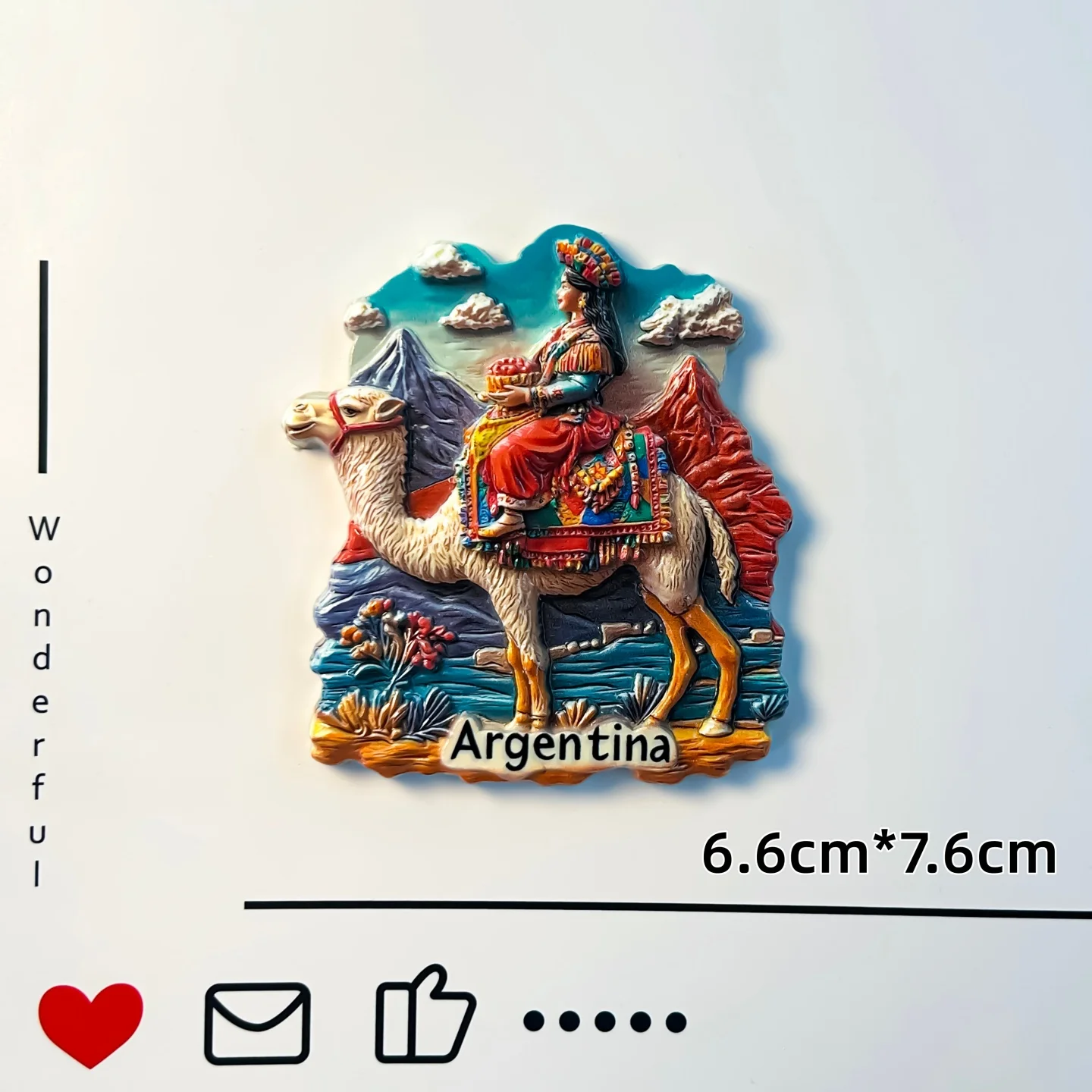 Argentina, cultural scenery, Andes mountains, refrigerator stickers, traditional clothing, girls, exquisite - view 4