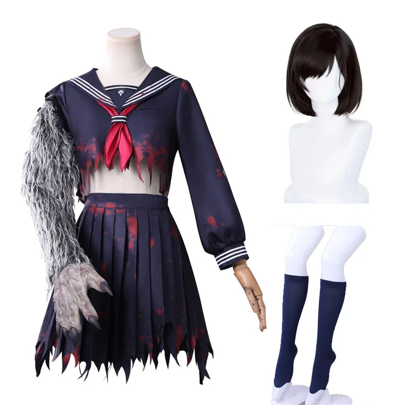أزياء الهالوين Shimizu Hinako لعام 2026 والشعر المستعار الصامت هيل f زي البحارة الرئيسي للسيدات فستان Fox Hinako التالف JK الموحد