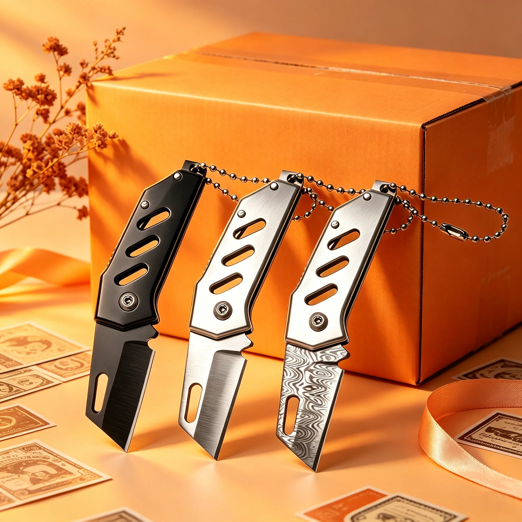 Everyday Carry (Edc) Knife - 2/3pcs，Folding Knife Outdoor Keychain Portable Tactical
