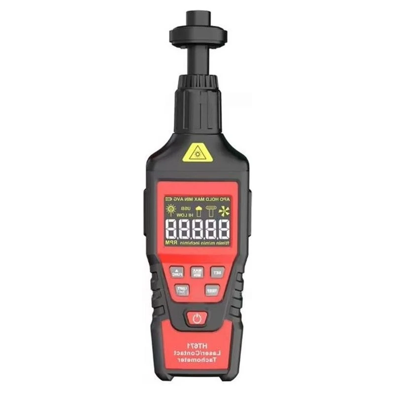 DTA4-HT671 Handheld Digital Tachometer Speedometer 2-In-1 Contact RPM Counter 99999RPM
