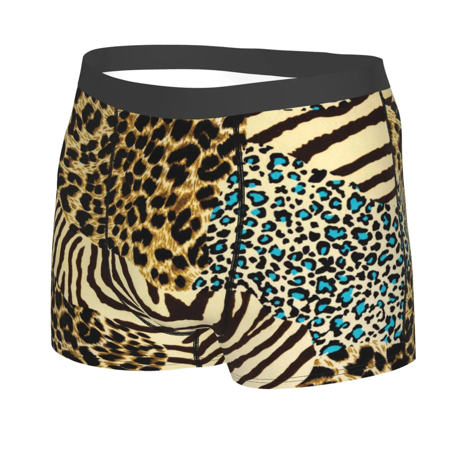 Leopard Print Pattern Men Printed Boxer Briefs Underwear Highly Breathable Boxer Shorts Panties Breathable Underpants for Homme