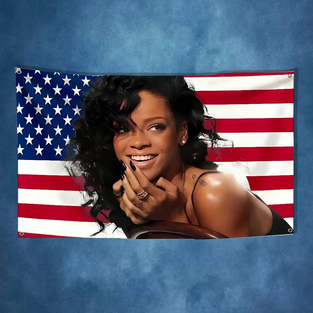 

Singer R-Rihanna-ES High-Quality Flag Tapestry Banner Bedroom Living Room Bar Party Wall Decor Outdoor Use