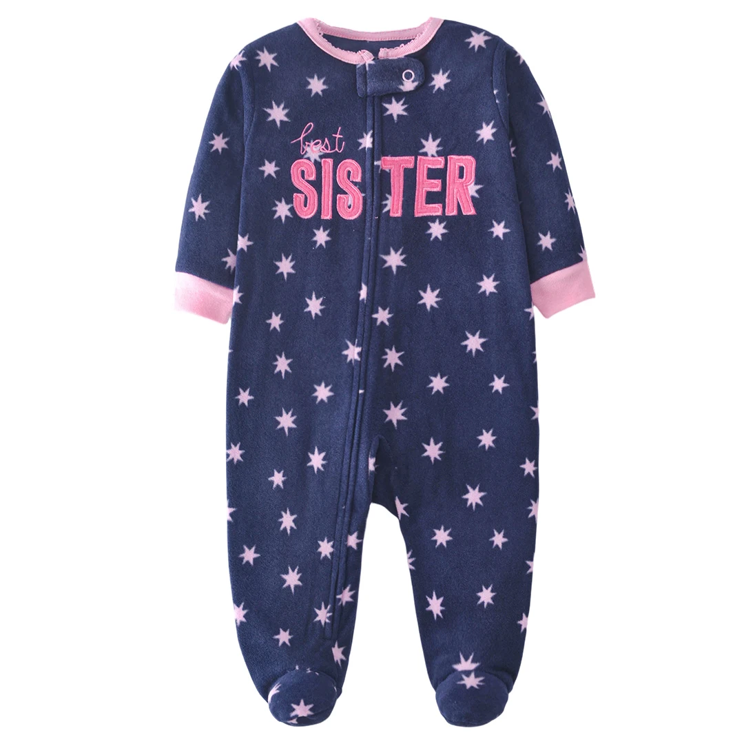 Neugeborene Baby Jungen Mädchen Strampler Kleidung Herbst Schlafanzüge Reißverschluss Fleece Säuglinge Baby Outfit Cartoon Jumpsuit Kleidung 3-12 Monate – Detail 6