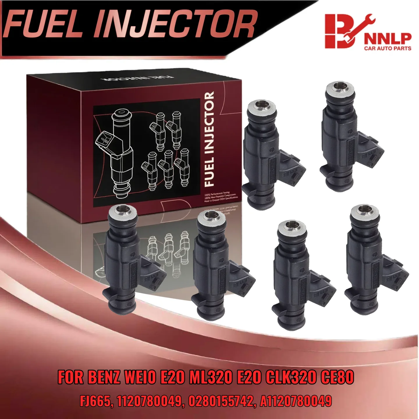 

For Mercedes Benz W202 C208 W210 W163 C280 6PCS Fuel Injector 1998 2000 FJ665