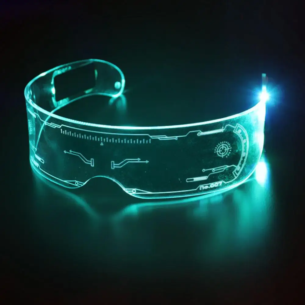 LED Luminous Sunglasses Vintage Punk Goggles Men Women Fashion Party Christmas Colorful Light Up Glasses Shades Decoration Tools