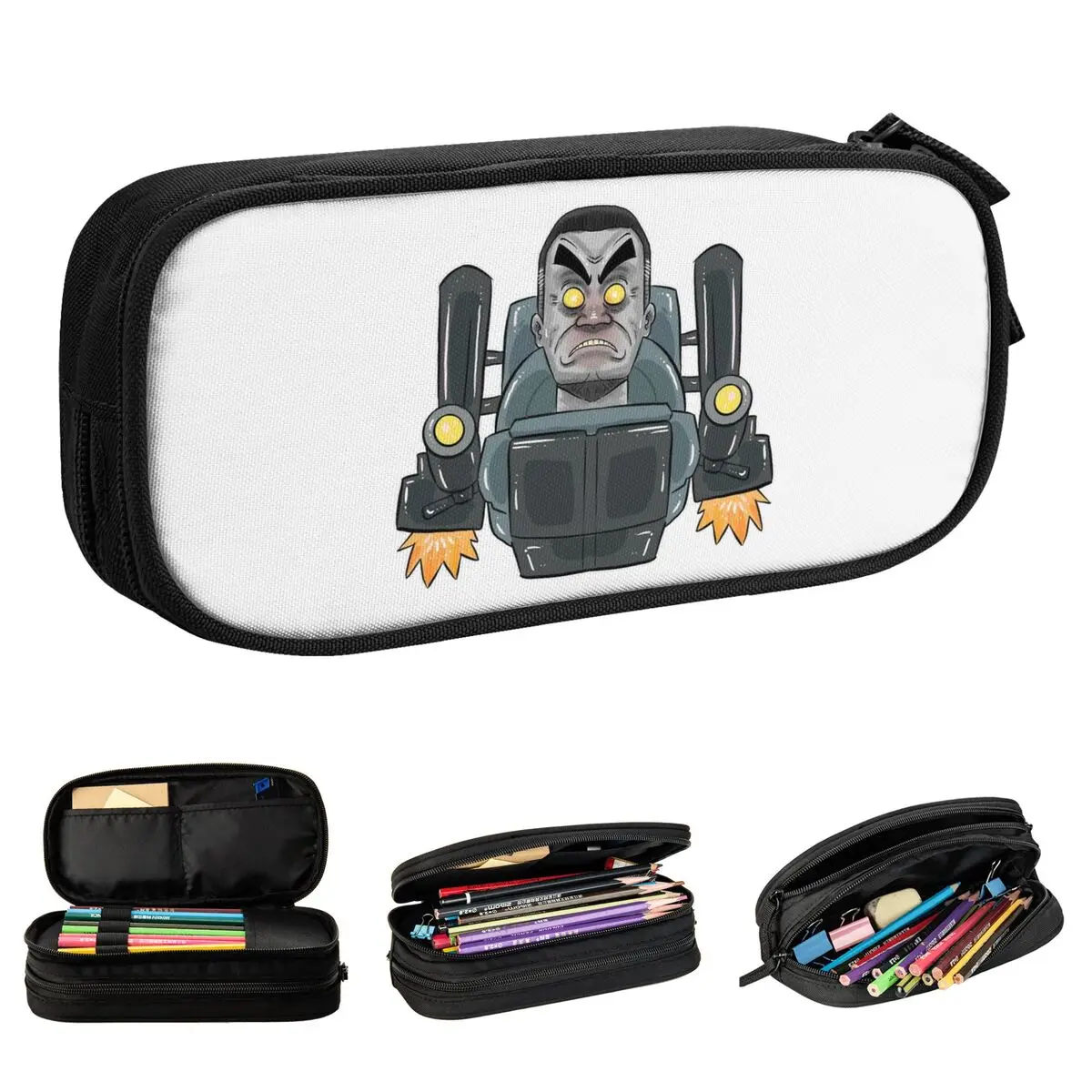 Skibidi Toilet G Man Pencil Cases Pen Box Pencil Bags for Student Big Capacity Students School Zipper Pencilcases