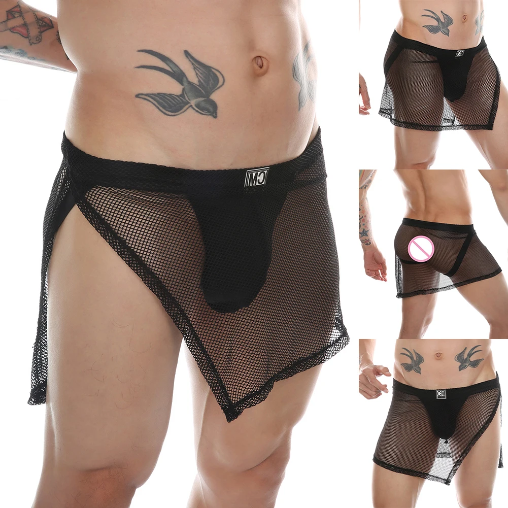 

Мужское сексуальное нижнее белье, сетчатое прозрачное нижнее белье, прозрачные боксеры, шорты-боксеры с боковым разрезом, мягкие дышащие трусы