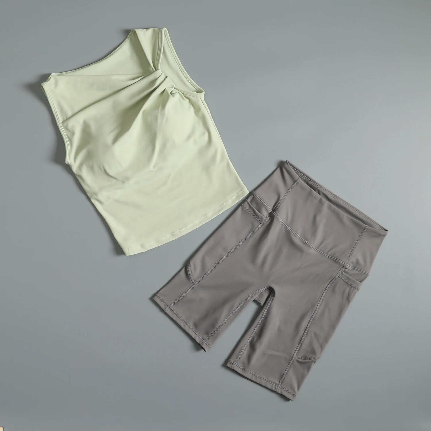 Sportanzug für Damen im Sommer, hochwertige Fitness-Training, schnell trocknende Weste, hohe Taille, Hüftheben, Laufen, Yoga, Radhose