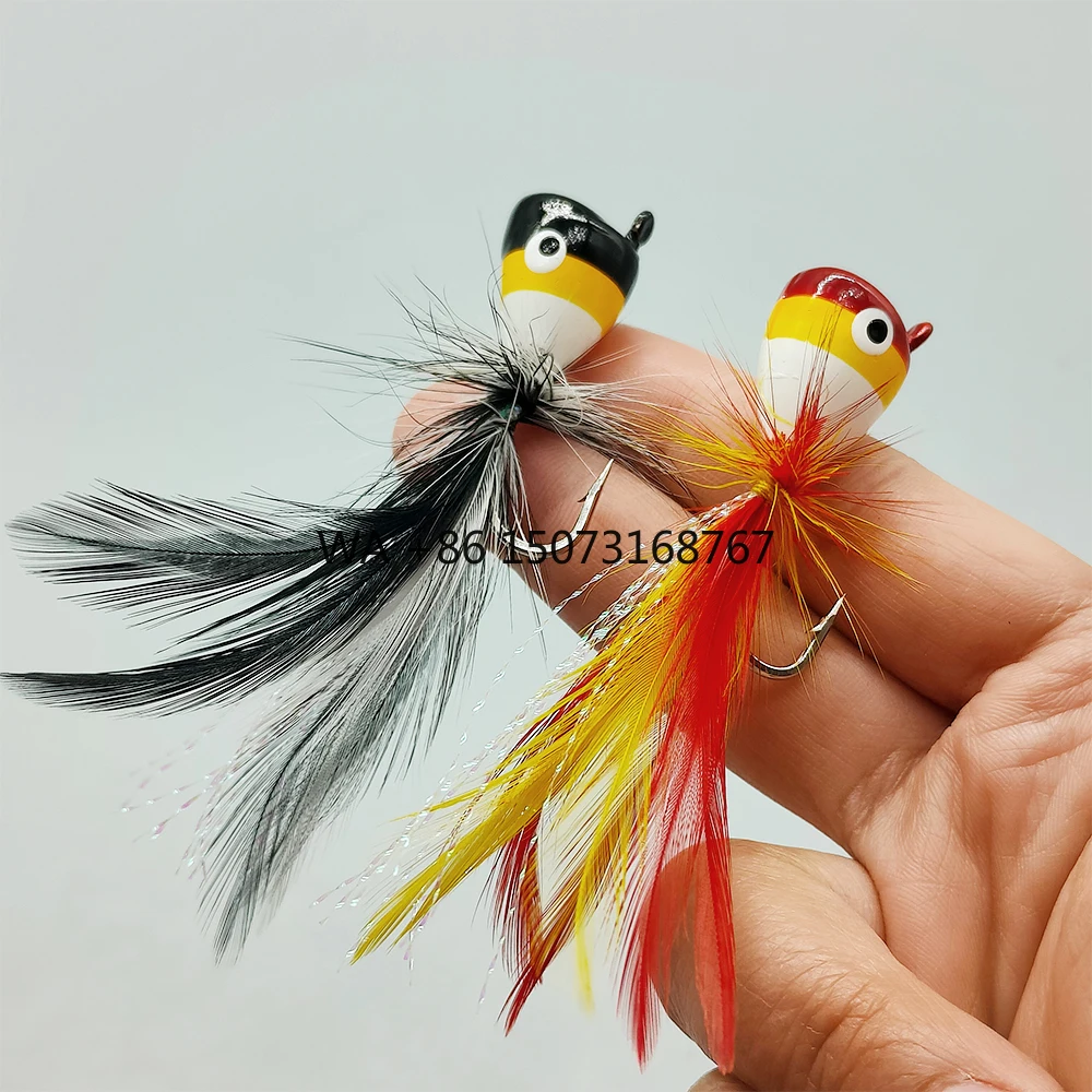 

Popper Fly Float Bait for Perch Snakehead Bass Fishing Lure and Fly Fishing Techniques for River and Lake