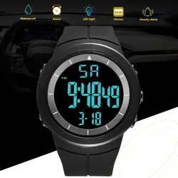 2024 Digital Watches for Men Black 50M Diving Tactical Wristwatch Big Dial Waterproof Electronic Led Military Clocks New