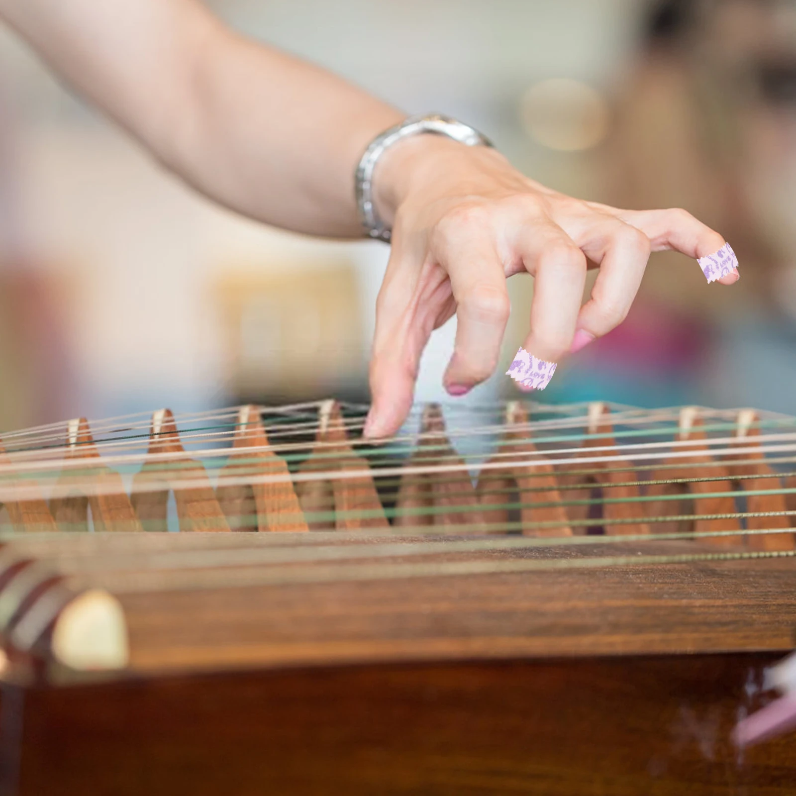 

3 Pcs Playing Pipa Nail Tape Zither Accessories Finger Adhesive Tapes Decorate Premium Materials Polyester for